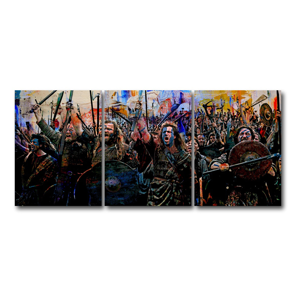 AUTO-MOCKUP WHITE | Braveheart Battle | 3 Piece | Gallery Wrap Canvas | group=18x24