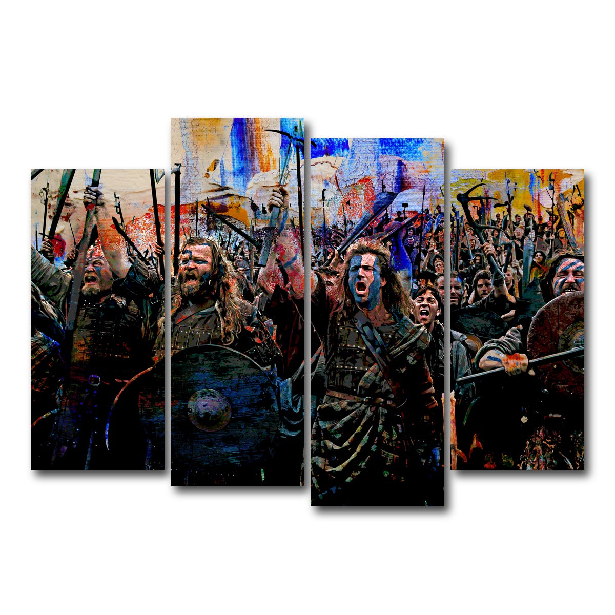 AUTO-MOCKUP WHITE | Braveheart Battle | 4 Piece | Gallery Wrap Canvas | group=4_normal