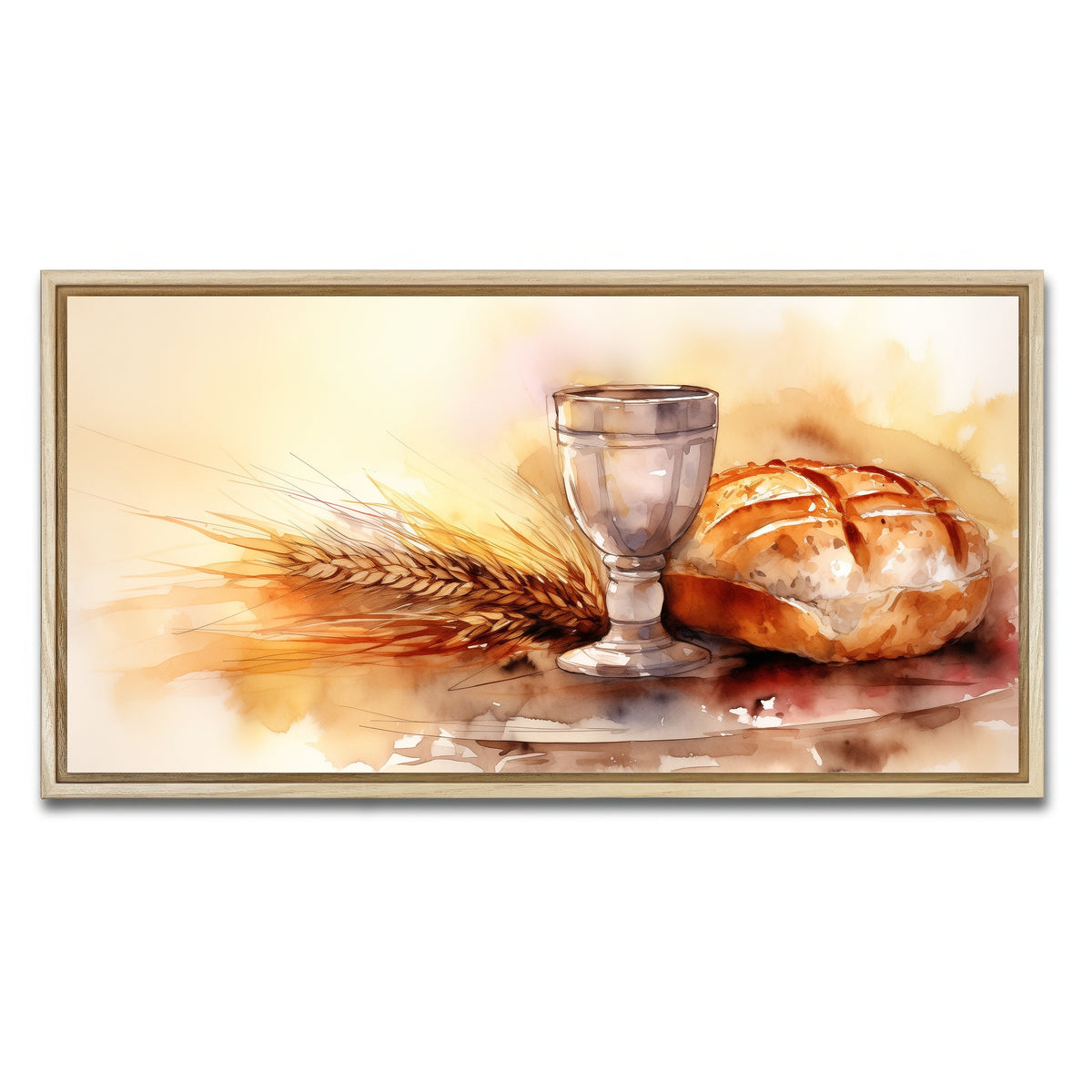 AUTO-MOCKUP WHITE | Bread & Wine | 1 Piece | Natural Framed Canvas | group=2x1