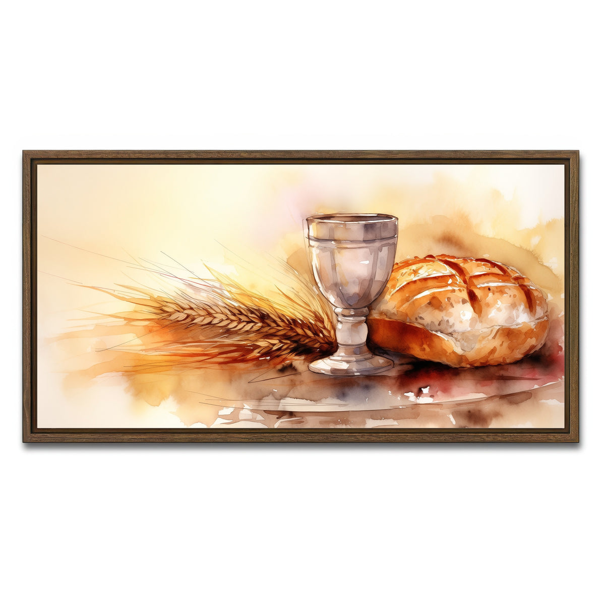 AUTO-MOCKUP WHITE | Bread & Wine | 1 Piece | Walnut Framed Canvas | group=2x1
