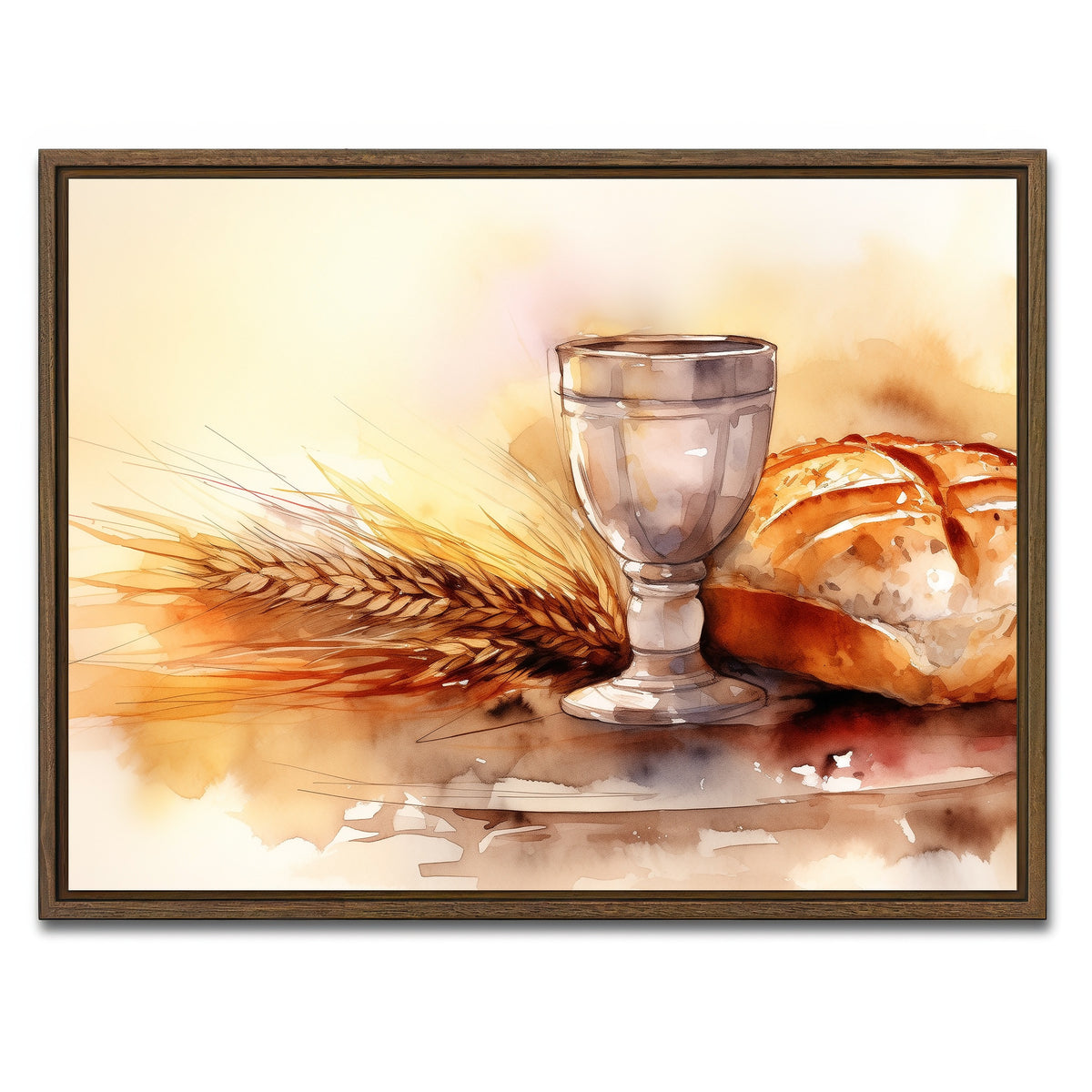 AUTO-MOCKUP WHITE | Bread & Wine | 1 Piece | Walnut Framed Canvas | group=4x3
