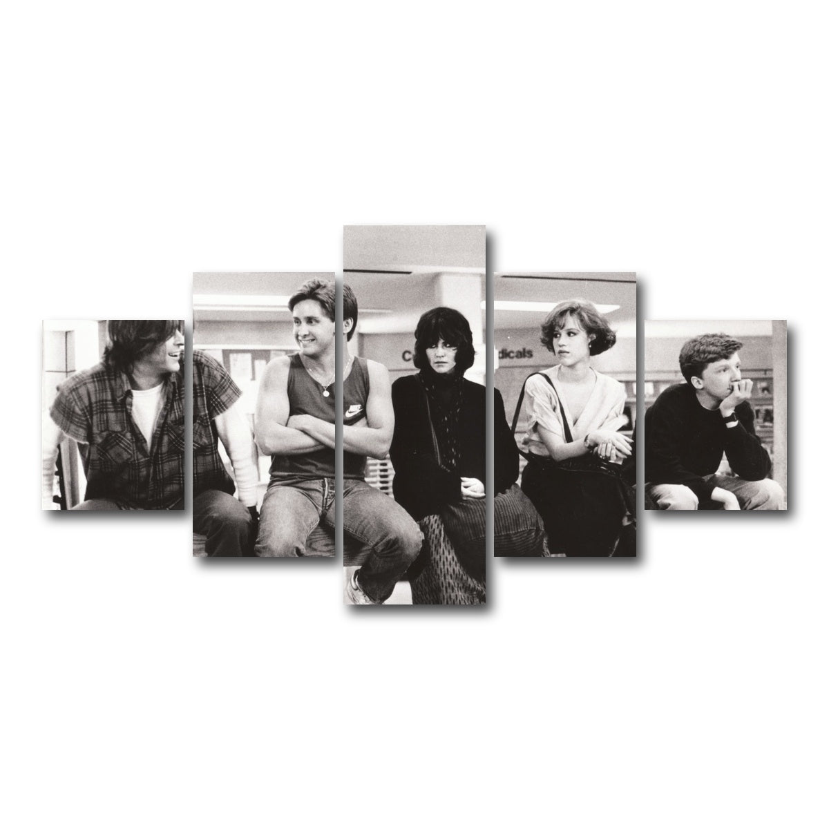 AUTO-MOCKUP WHITE | Breakfast Club | 5 Piece | Gallery Wrap Canvas | group=5_short