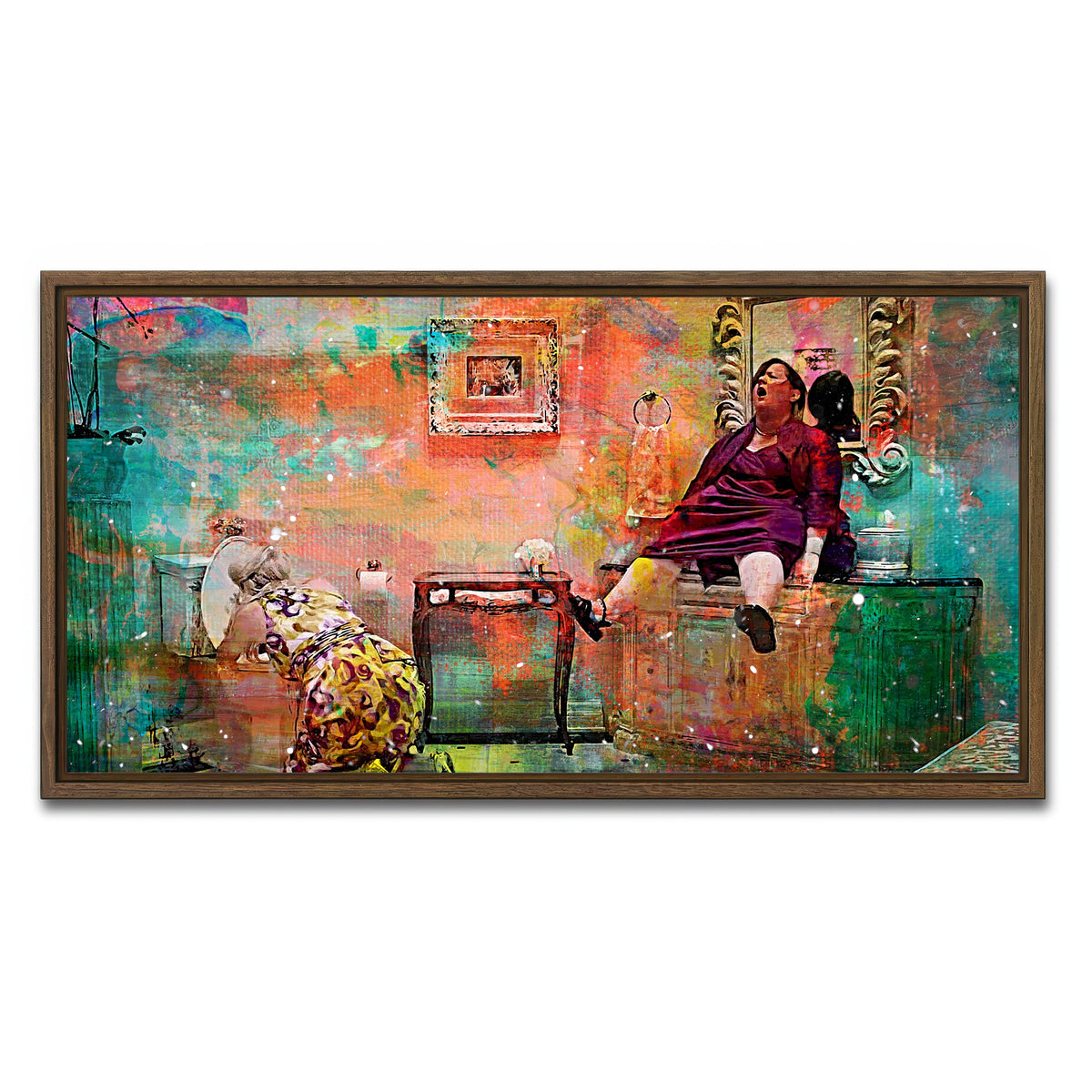 AUTO-MOCKUP WHITE | Bridesmaids Get Sick | 1 Piece | Walnut Framed Canvas | group=2x1