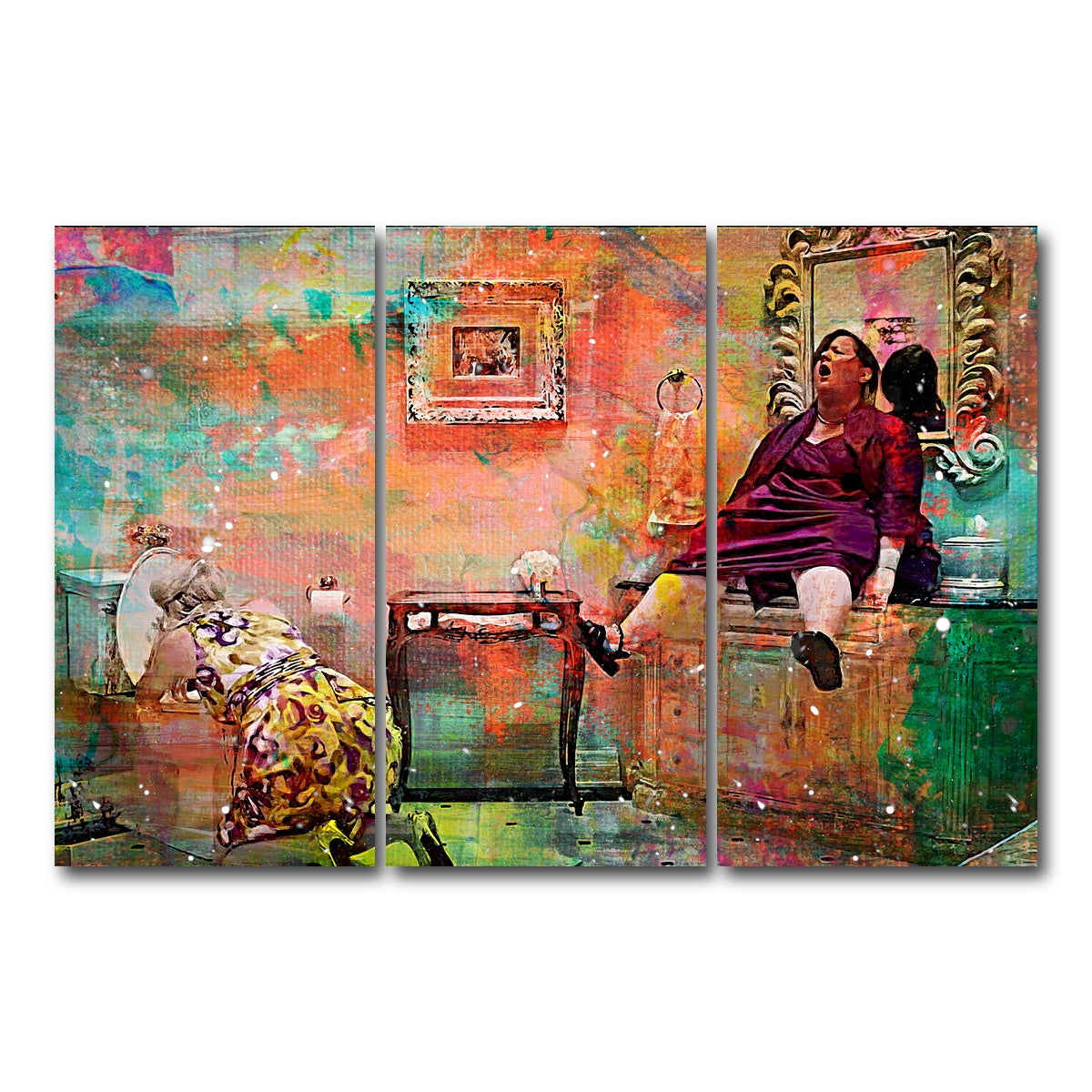 AUTO-MOCKUP WHITE | Bridesmaids Get Sick | 3 Piece | Gallery Wrap Canvas | group=12x24