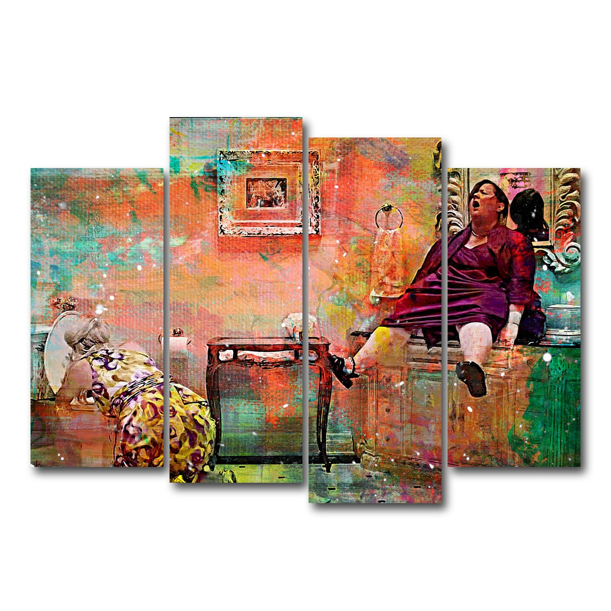 AUTO-MOCKUP WHITE | Bridesmaids Get Sick | 4 Piece | Gallery Wrap Canvas | group=4_normal