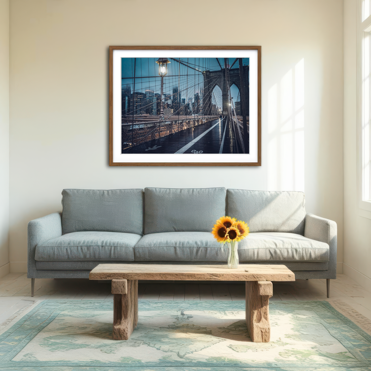 AUTO-MOCKUP ROOM | Bridge and Clouds Wall Art