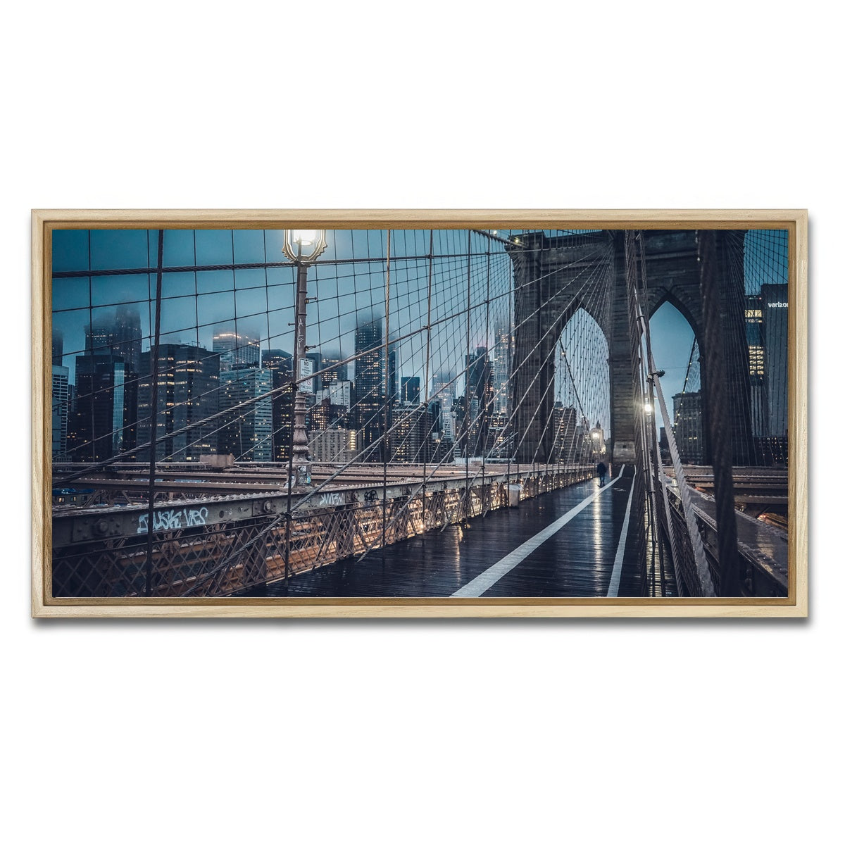 AUTO-MOCKUP WHITE | Bridge and Clouds | 1 Piece | Natural Framed Canvas | group=2x1