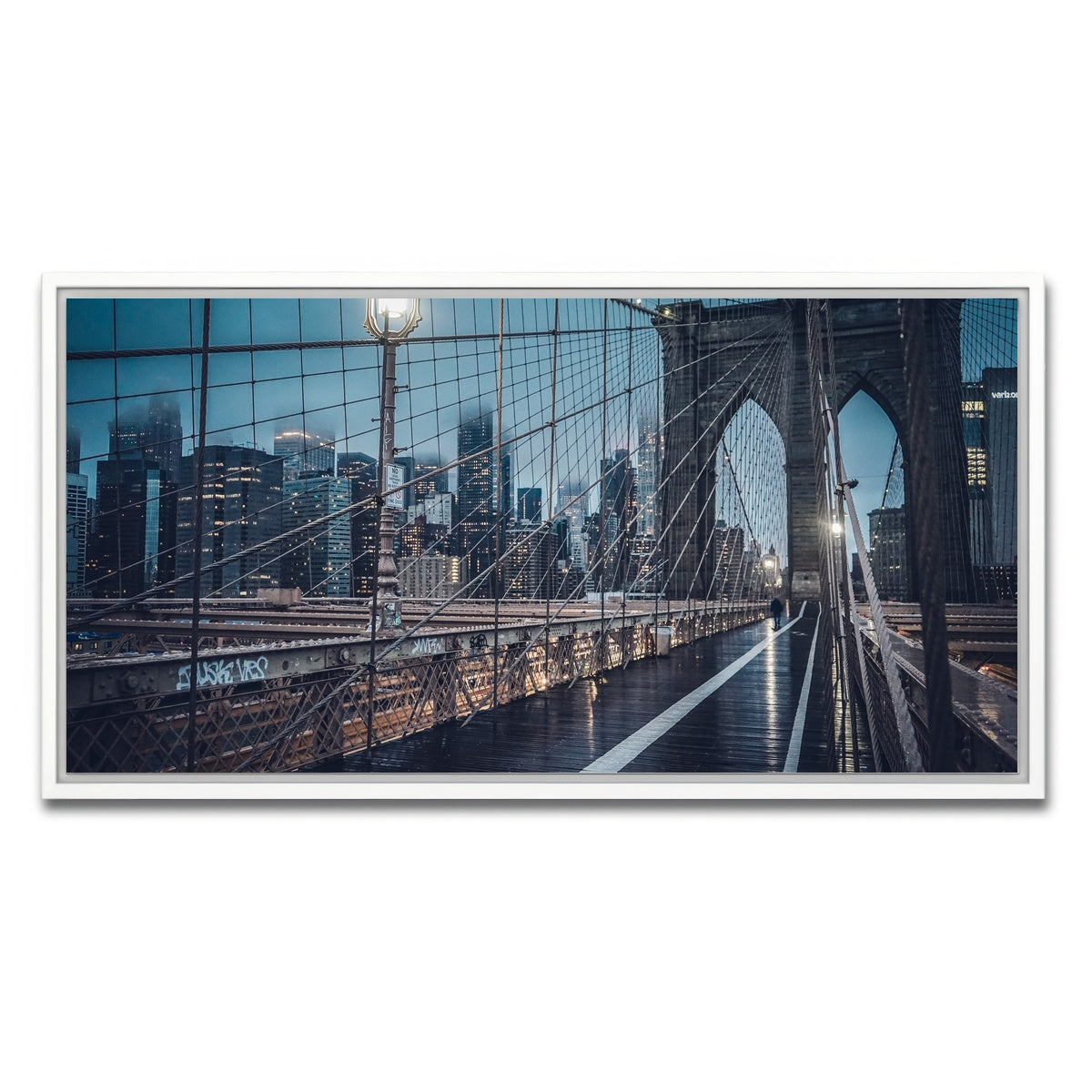 AUTO-MOCKUP WHITE | Bridge and Clouds | 1 Piece | White Framed Canvas | group=2x1