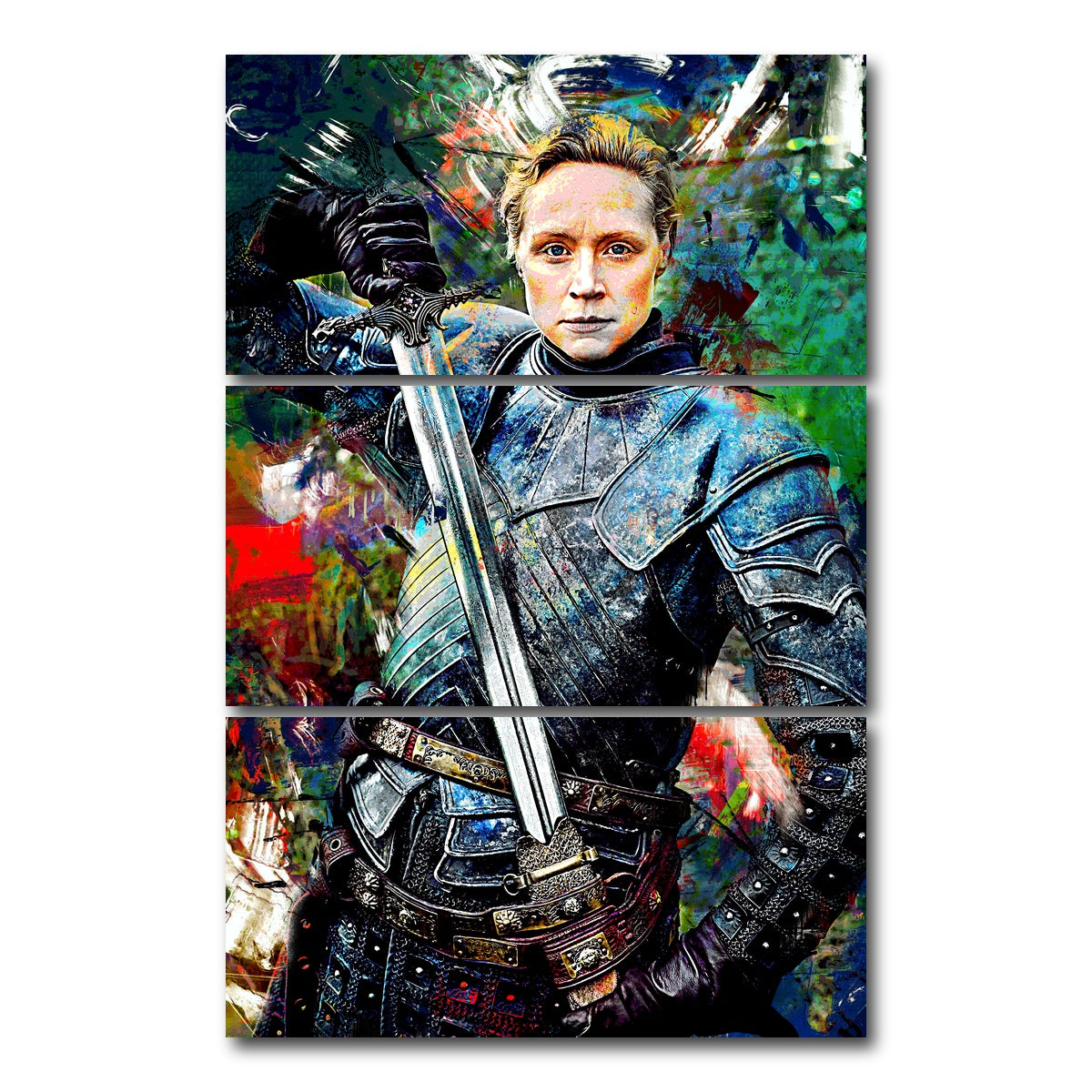 AUTO-MOCKUP WHITE | Brienne of Tarth | 3 Piece | Gallery Wrap Canvas | group=12x24_stacked