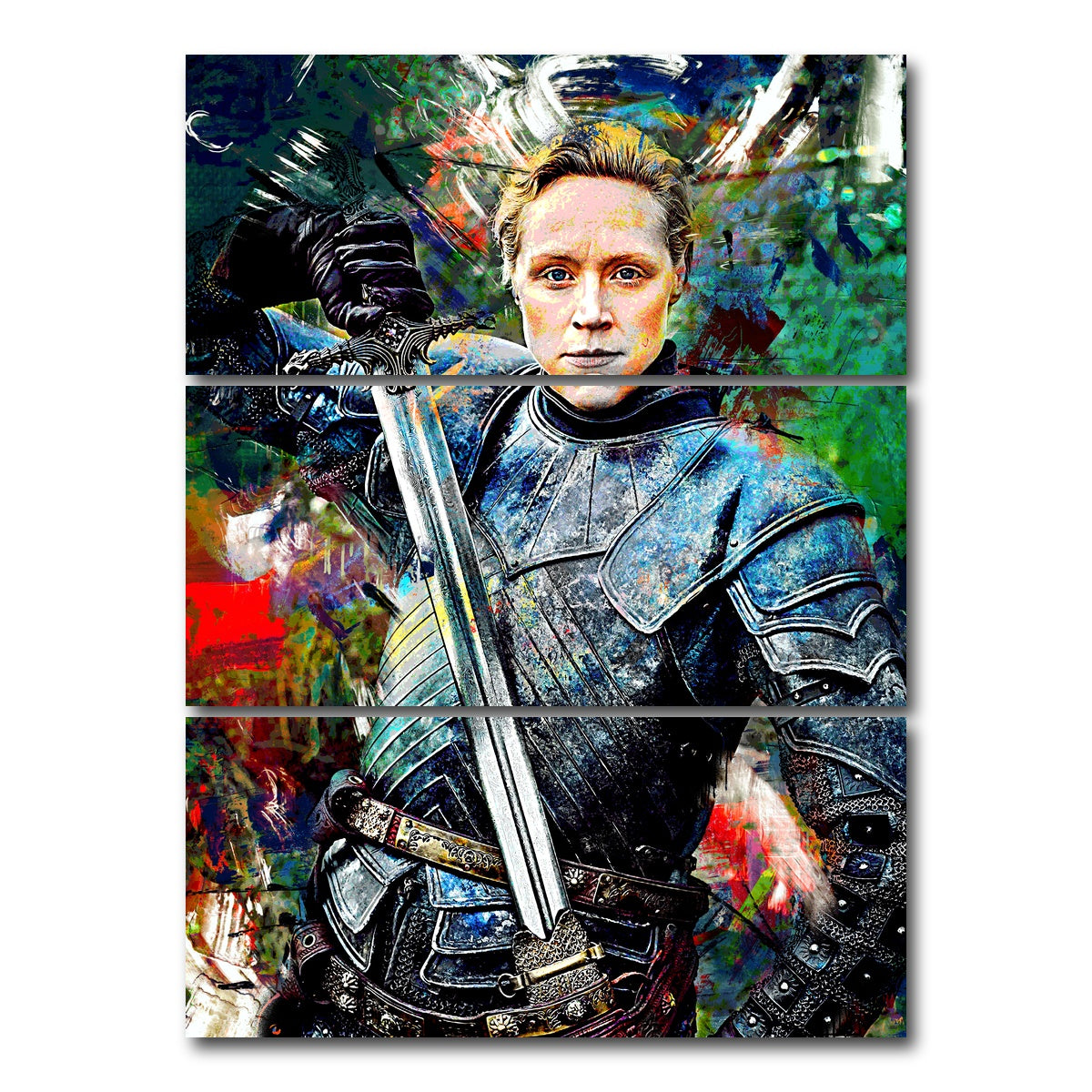 AUTO-MOCKUP WHITE | Brienne of Tarth | 3 Piece | Gallery Wrap Canvas | group=8x18_stacked