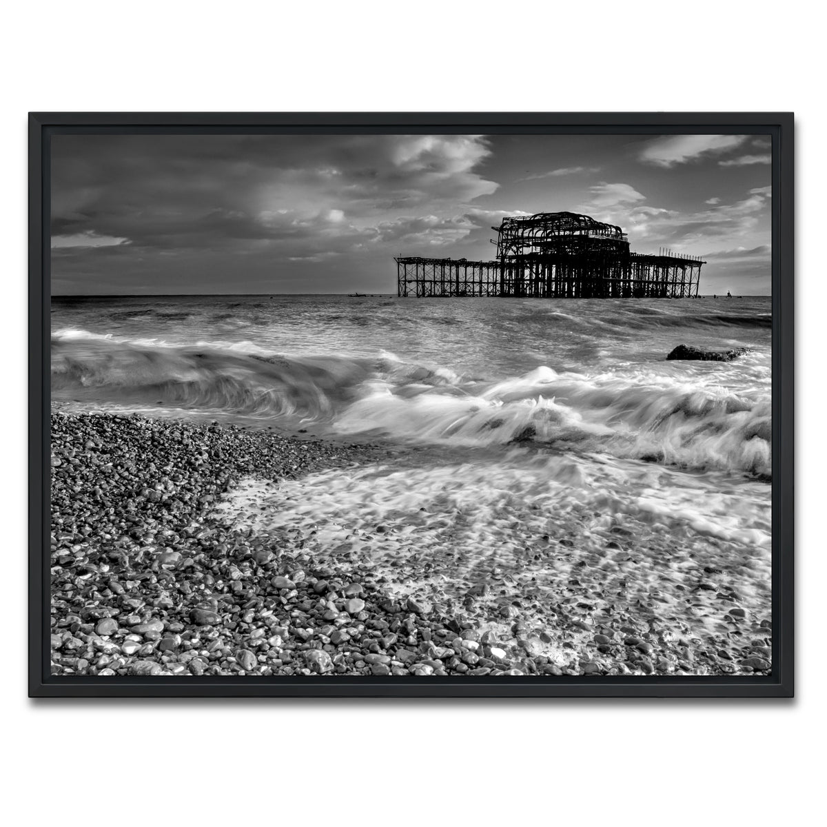 AUTO-MOCKUP WHITE | Brighton West Pier | 1 Piece | Black Framed Canvas | group=4x3
