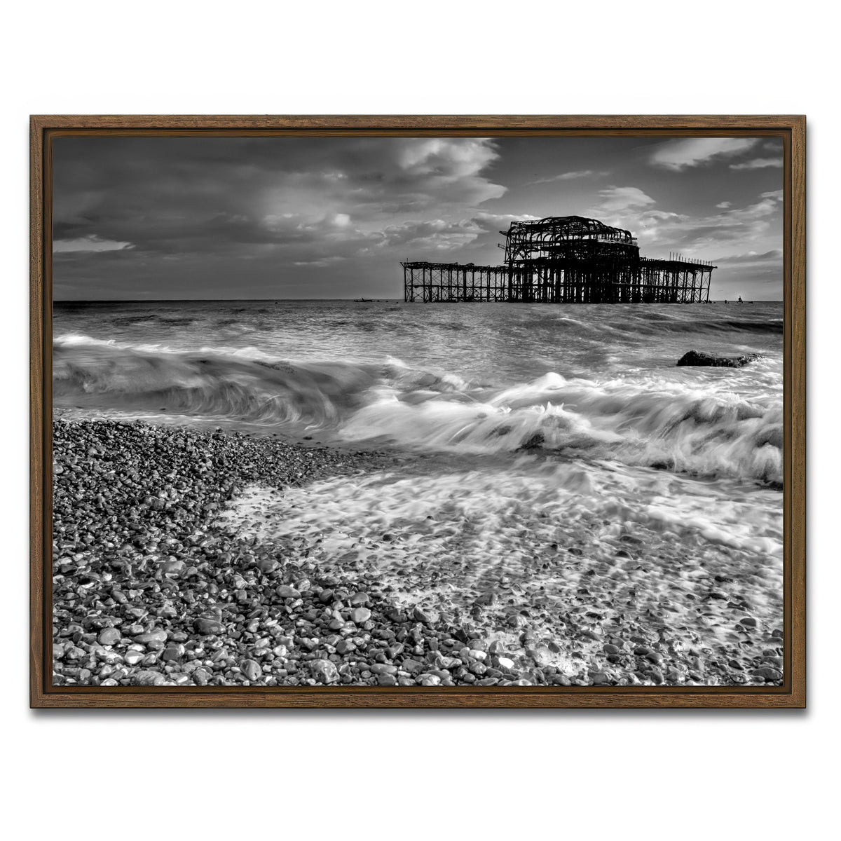 AUTO-MOCKUP WHITE | Brighton West Pier | 1 Piece | Walnut Framed Canvas | group=4x3