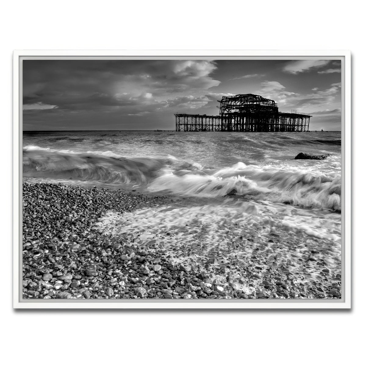 AUTO-MOCKUP WHITE | Brighton West Pier | 1 Piece | White Framed Canvas | group=4x3