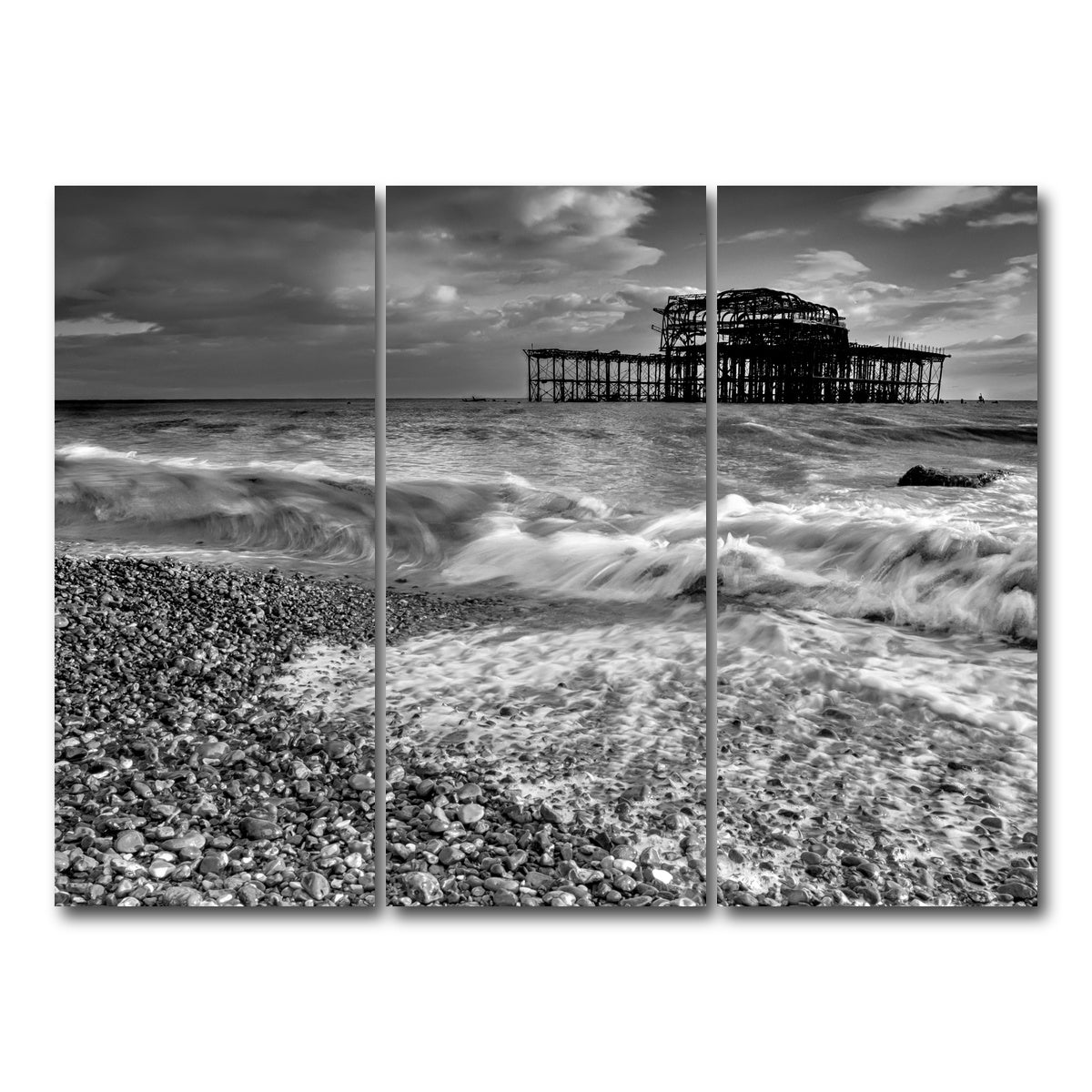 AUTO-MOCKUP WHITE | Brighton West Pier | 3 Piece | Gallery Wrap Canvas | group=8x18