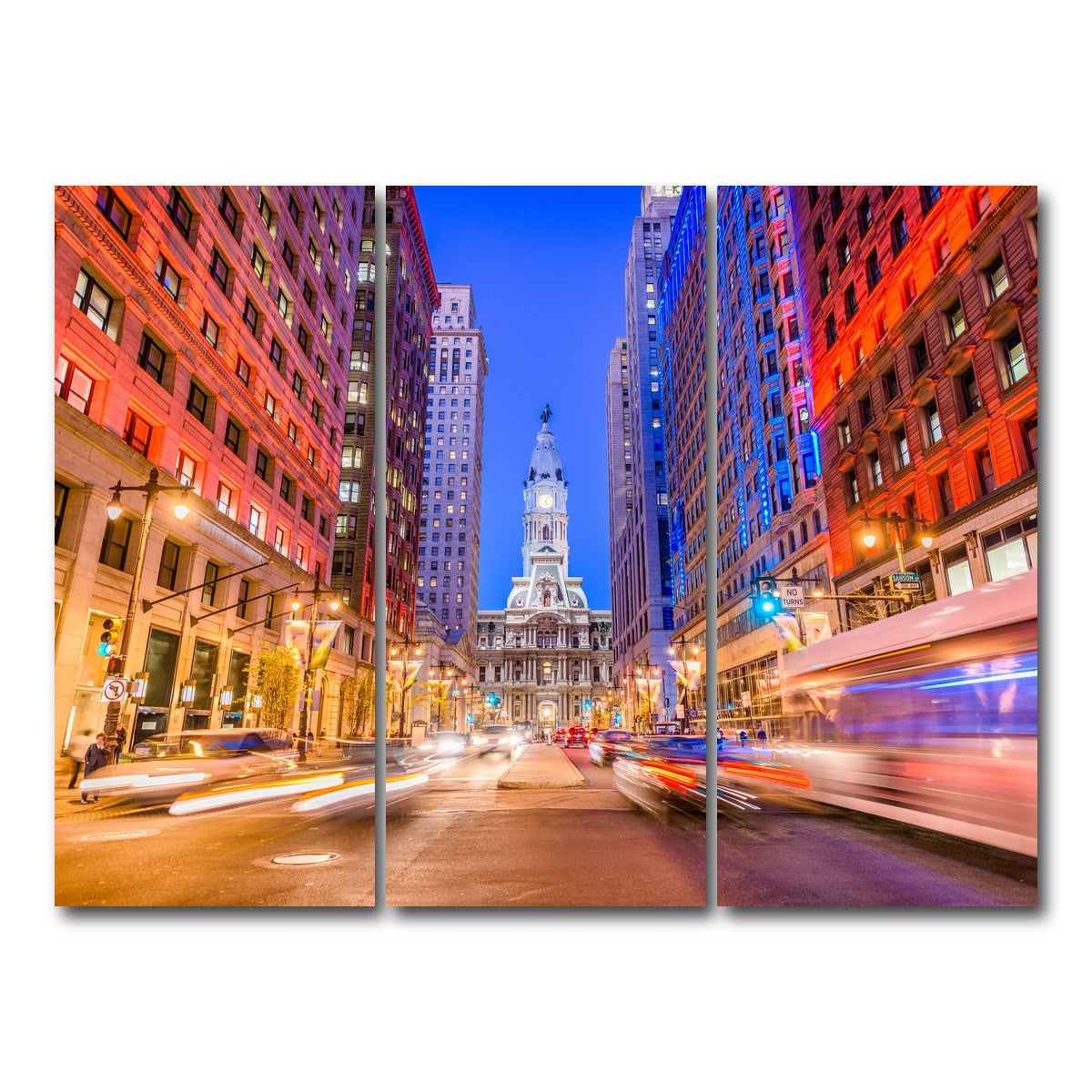 AUTO-MOCKUP WHITE | Broad Street with City Hall | 3 Piece | Gallery Wrap Canvas | group=8x18
