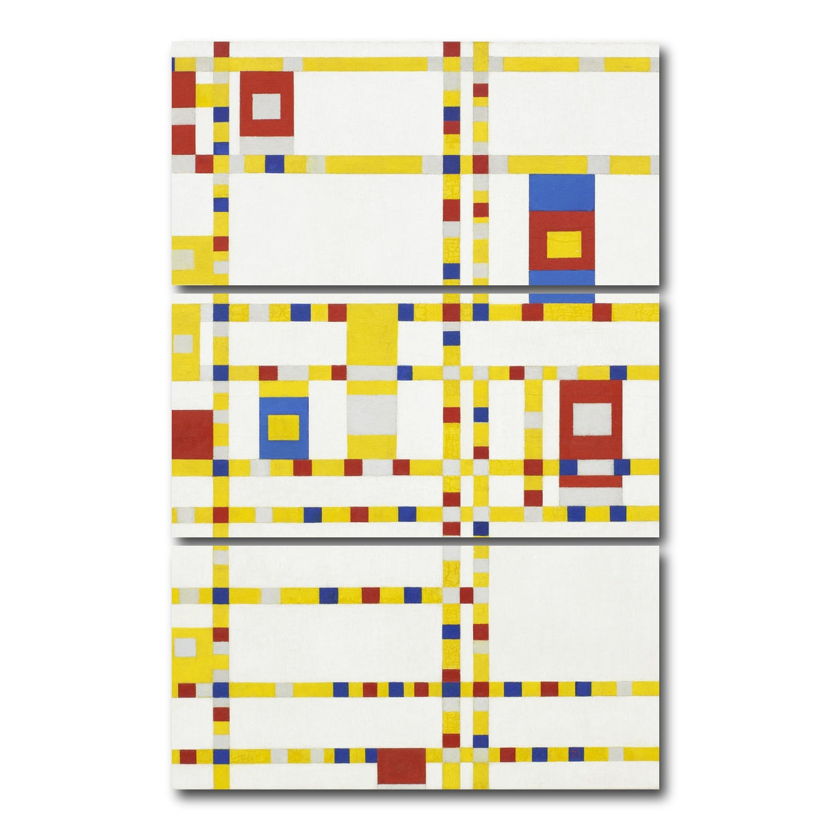 AUTO-MOCKUP WHITE | Broadway Boogie Woogie | 3 Piece | Gallery Wrap Canvas | group=12x24_stacked