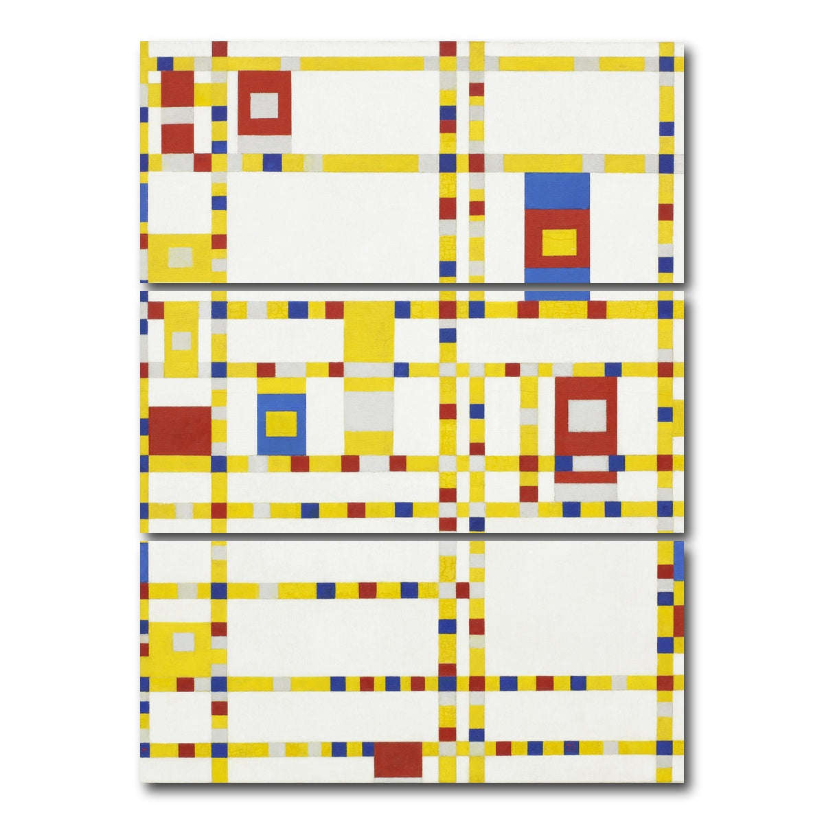 AUTO-MOCKUP WHITE | Broadway Boogie Woogie | 3 Piece | Gallery Wrap Canvas | group=8x18_stacked