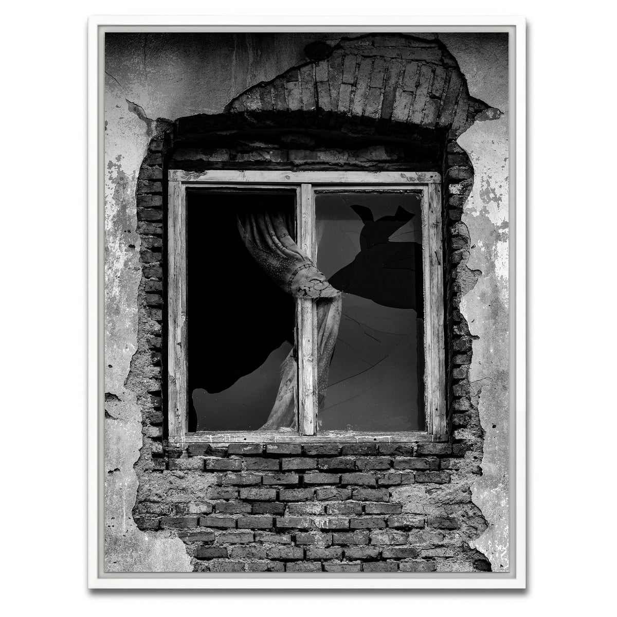 AUTO-MOCKUP WHITE | Broken Window | 1 Piece | White Framed Canvas | group=3x4