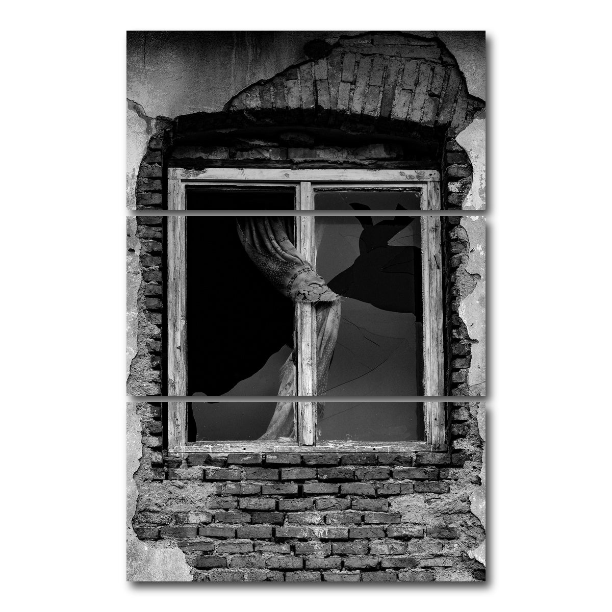 AUTO-MOCKUP WHITE | Broken Window | 3 Piece | Gallery Wrap Canvas | group=12x24_stacked