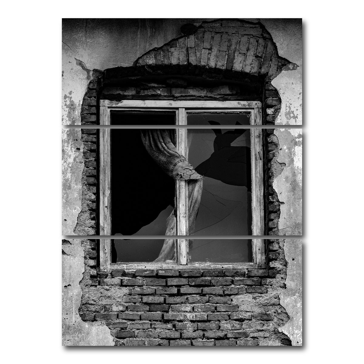 AUTO-MOCKUP WHITE | Broken Window | 3 Piece | Gallery Wrap Canvas | group=8x18_stacked