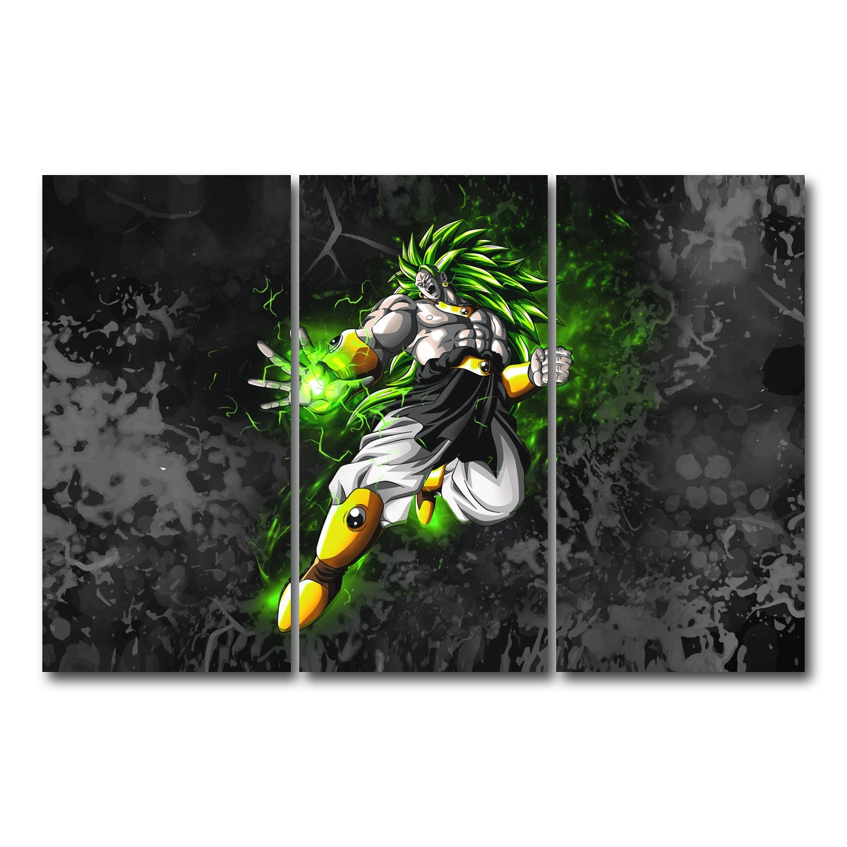 AUTO-MOCKUP WHITE | Broly | 3 Piece | Gallery Wrap Canvas | group=12x24