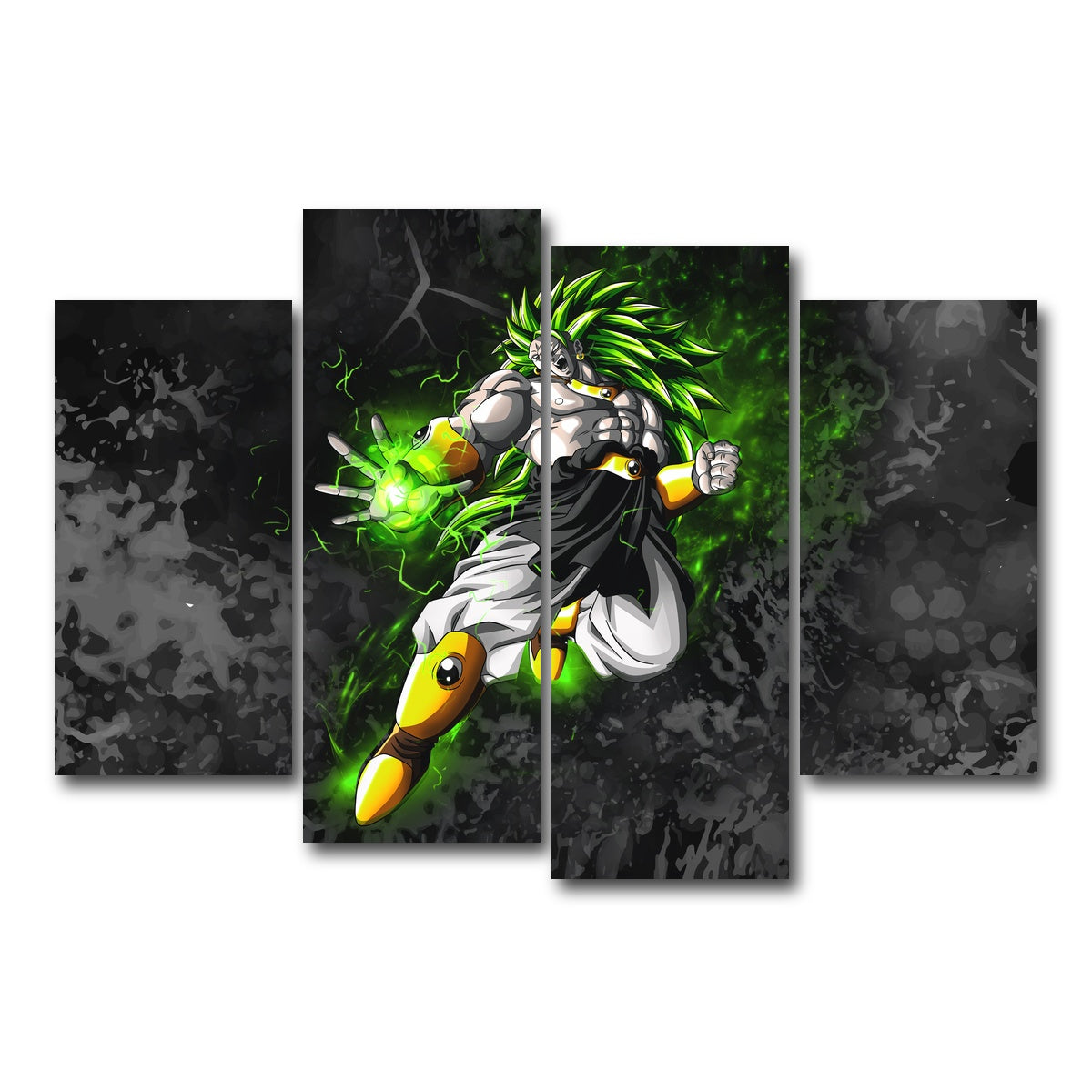 AUTO-MOCKUP WHITE | Broly | 4 Piece | Gallery Wrap Canvas | group=4_short