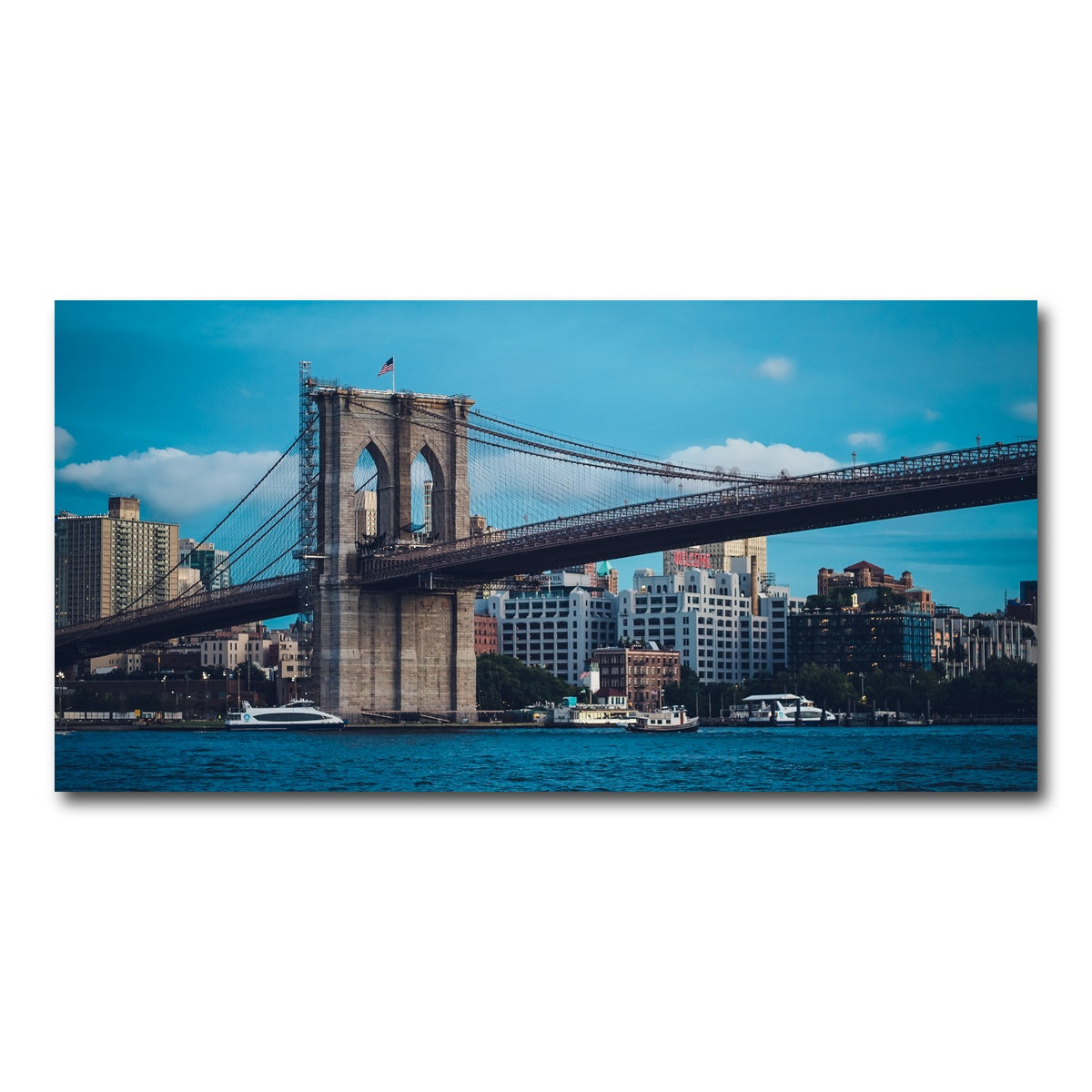 AUTO-MOCKUP WHITE | Brooklyn Bridge Blue Hour | 1 Piece | Gallery Wrap Canvas | group=2x1