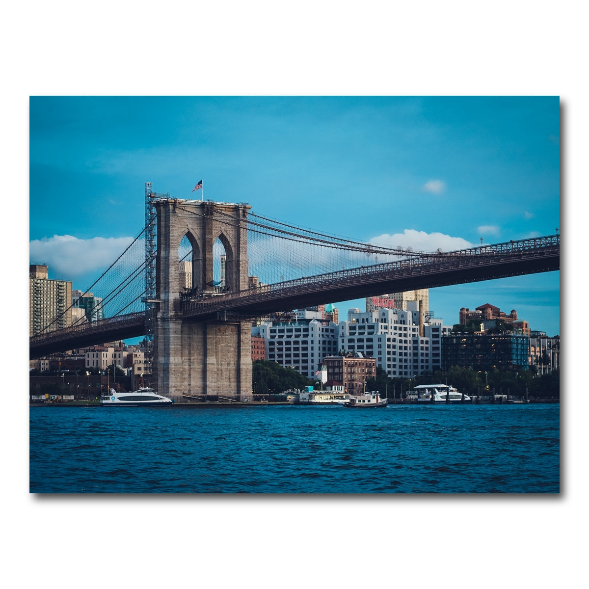 AUTO-MOCKUP WHITE | Brooklyn Bridge Blue Hour | 1 Piece | Gallery Wrap Canvas | group=4x3