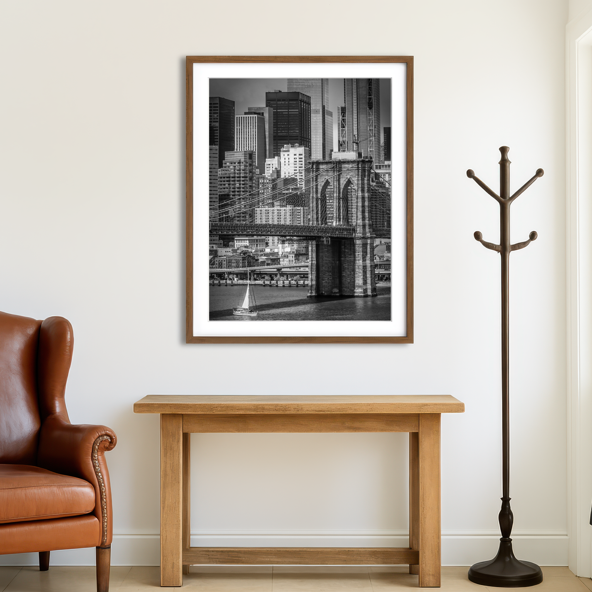 AUTO-MOCKUP ROOM | Brooklyn Bridge & Lower Manhattan Wall Art