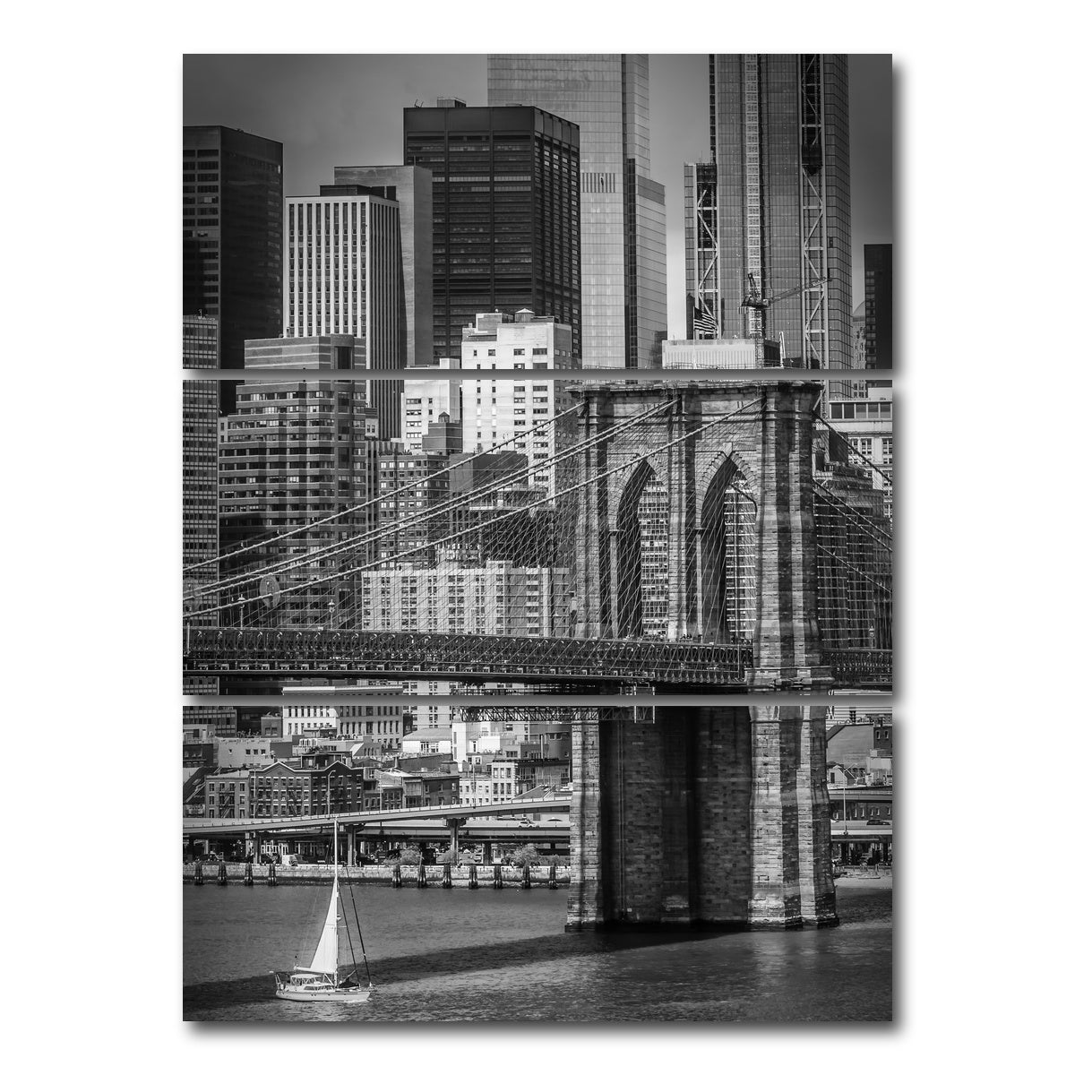 AUTO-MOCKUP WHITE | Brooklyn Bridge & Lower Manhattan | 3 Piece | Gallery Wrap Canvas | group=8x18_stacked
