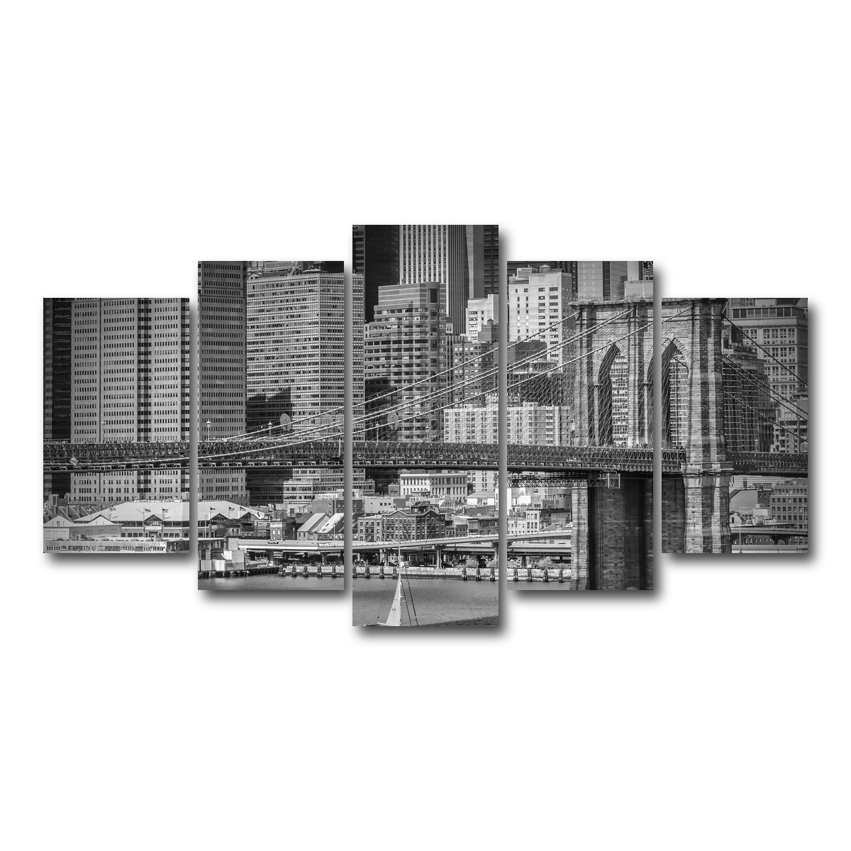 AUTO-MOCKUP WHITE | Brooklyn Bridge & Manhattan Skyline | 5 Piece | Gallery Wrap Canvas | group=5_normal