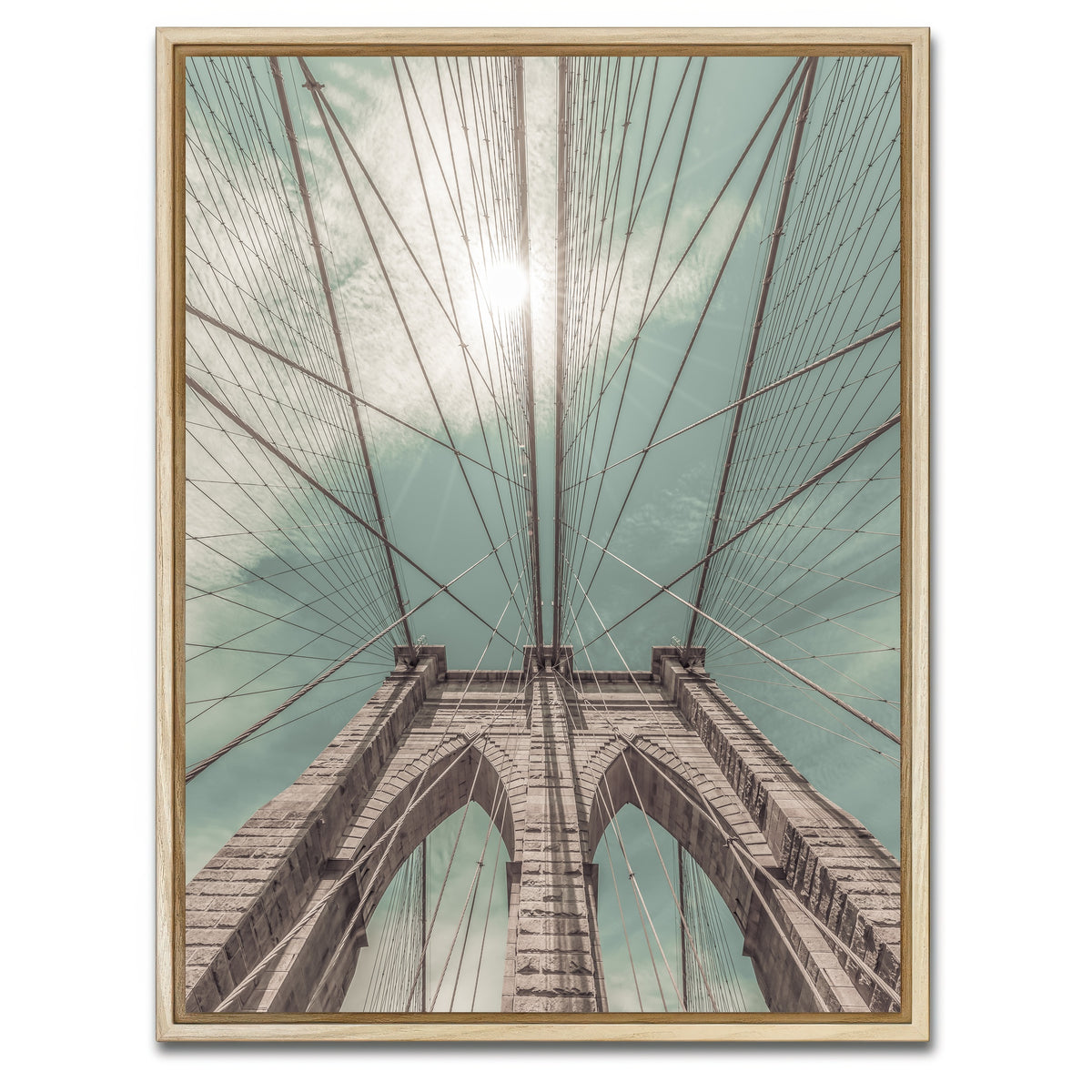 AUTO-MOCKUP WHITE | Brooklyn Bridge in Detail | 1 Piece | Natural Framed Canvas | group=3x4