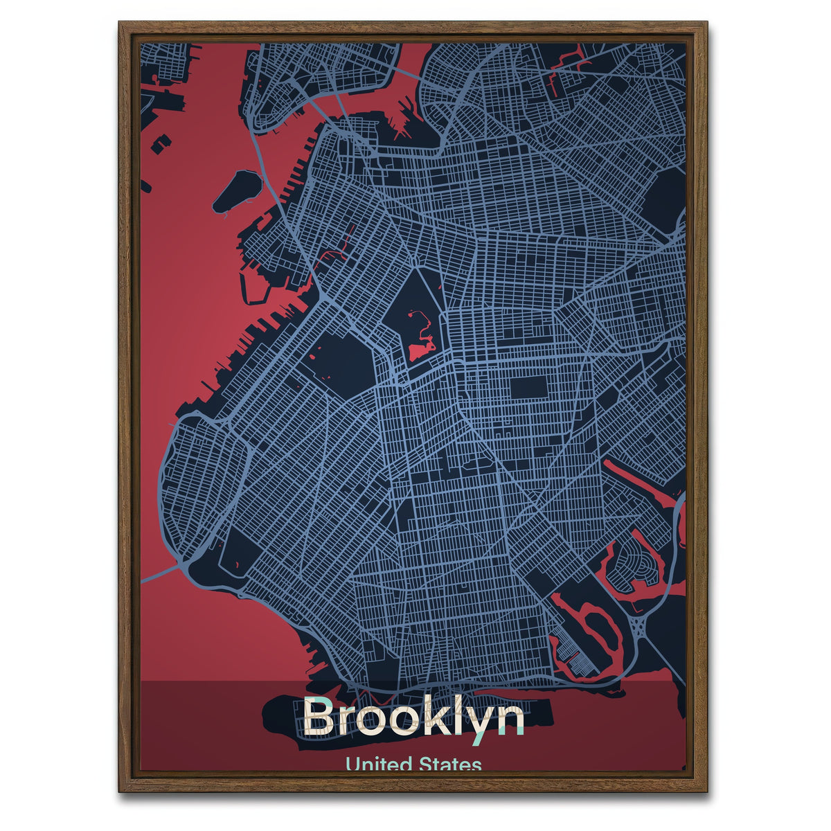 AUTO-MOCKUP WHITE | Brooklyn | 1 Piece | Walnut Framed Canvas | group=3x4