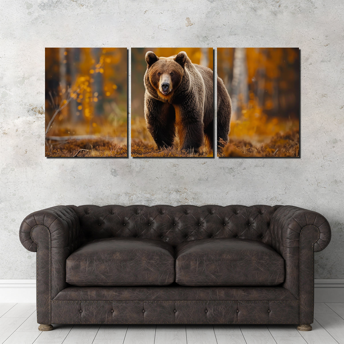 Brown Bear in Autumn Forest Wall Art