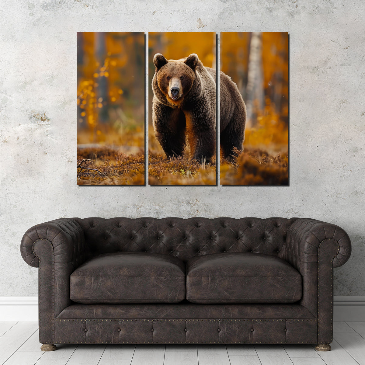 Brown Bear in Autumn Forest Wall Art