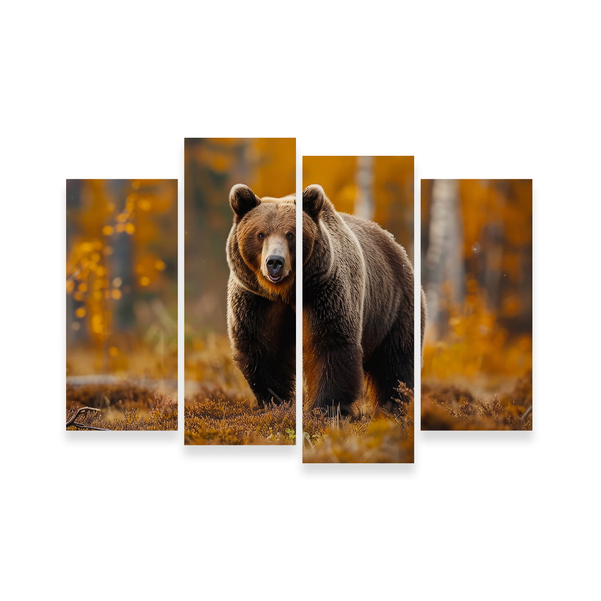 Brown Bear in Autumn Forest Wall Art