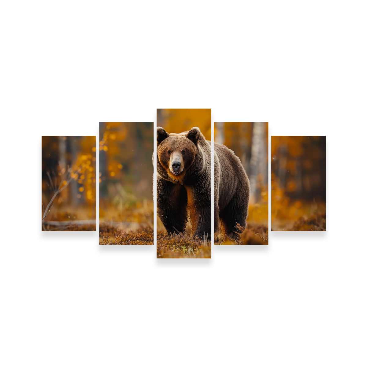 Brown Bear in Autumn Forest Wall Art