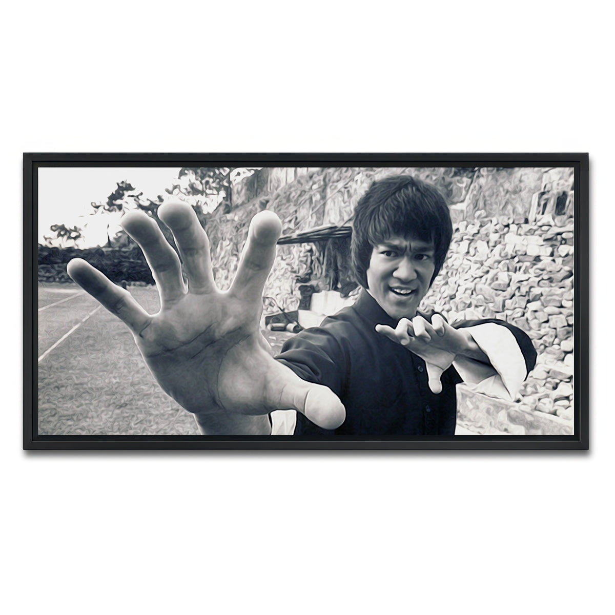 AUTO-MOCKUP WHITE | Bruce Lee | 1 Piece | Black Framed Canvas | group=2x1