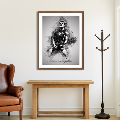 AUTO-MOCKUP ROOM | Bruce Springsteen back in the day Wall Art