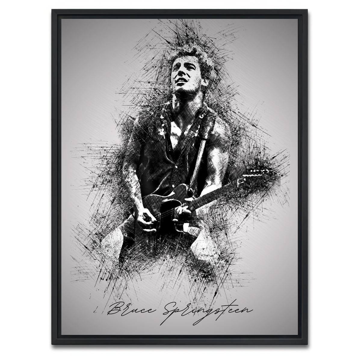 AUTO-MOCKUP WHITE | Bruce Springsteen Back in the Day | 1 Piece | Black Framed Canvas | group=3x4