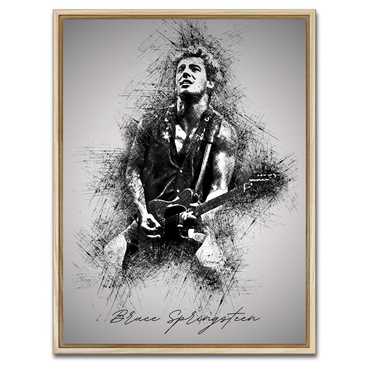 AUTO-MOCKUP WHITE | Bruce Springsteen Back in the Day | 1 Piece | Natural Framed Canvas | group=3x4
