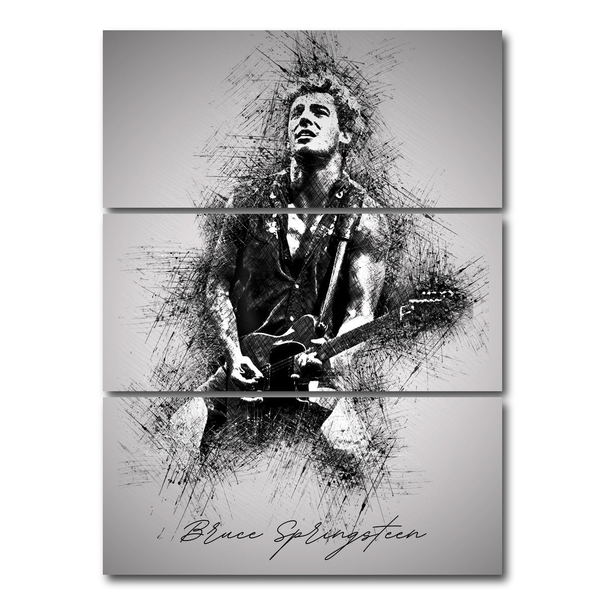 AUTO-MOCKUP WHITE | Bruce Springsteen Back in the Day | 3 Piece | Gallery Wrap Canvas | group=8x18_stacked