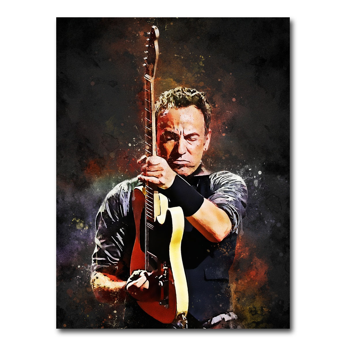 AUTO-MOCKUP WHITE | Bruce Springsteen Painting | 1 Piece | Gallery Wrap Canvas | group=3x4