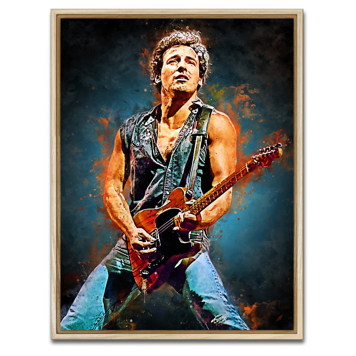 AUTO-MOCKUP WHITE | Bruce Springsteen Young | 1 Piece | Natural Framed Canvas | group=3x4