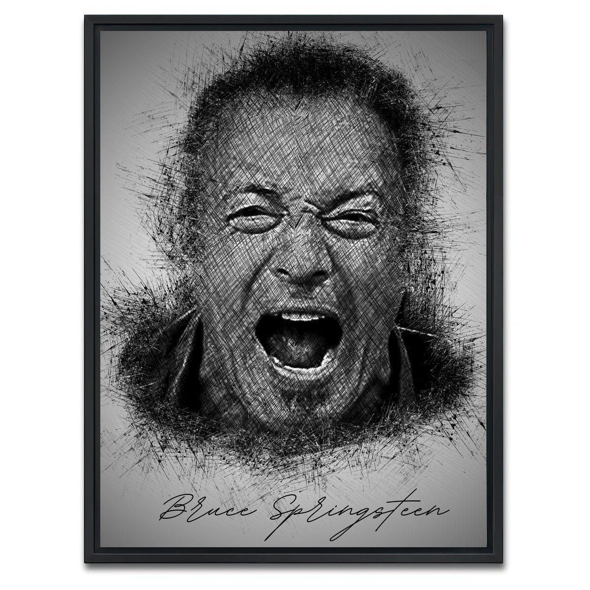 AUTO-MOCKUP WHITE | Bruce Springsteen | 1 Piece | Black Framed Canvas | group=3x4
