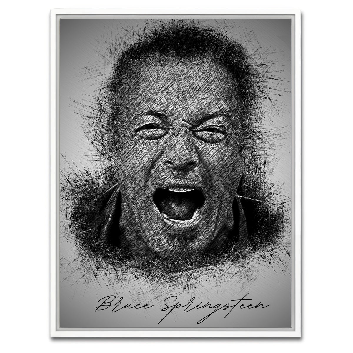 AUTO-MOCKUP WHITE | Bruce Springsteen | 1 Piece | White Framed Canvas | group=3x4