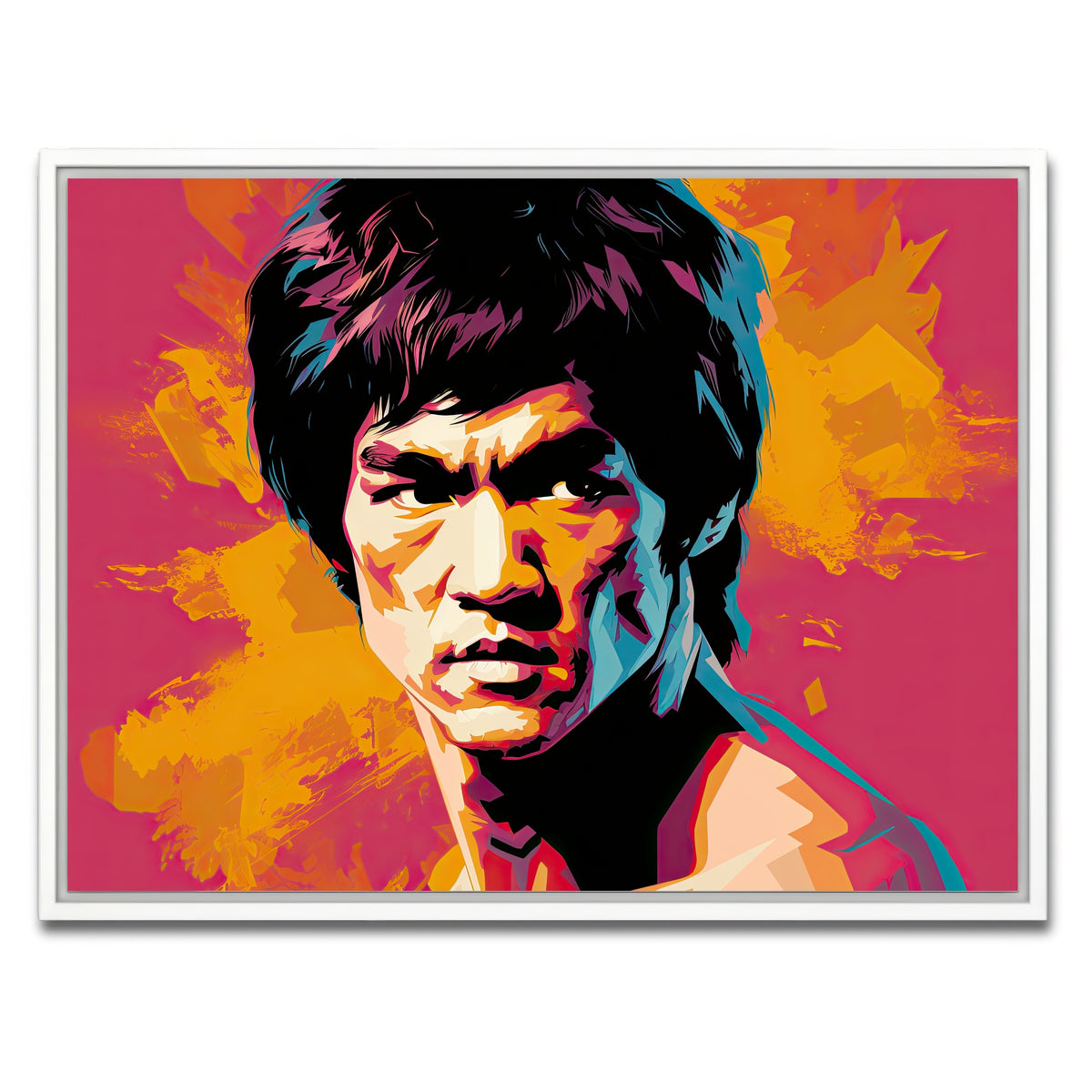 AUTO-MOCKUP WHITE | Bruce fierce | 1 Piece | White Framed Canvas | group=4x3