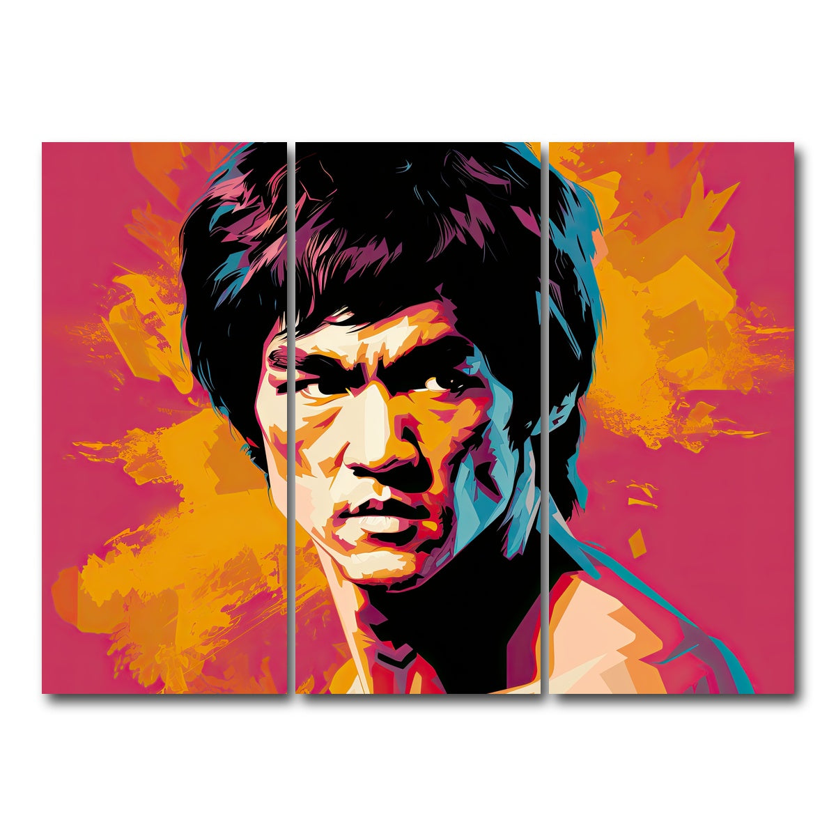 AUTO-MOCKUP WHITE | Bruce fierce | 3 Piece | Gallery Wrap Canvas | group=8x18