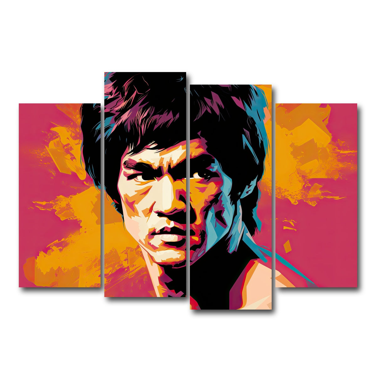 AUTO-MOCKUP WHITE | Bruce fierce | 4 Piece | Gallery Wrap Canvas | group=4_normal