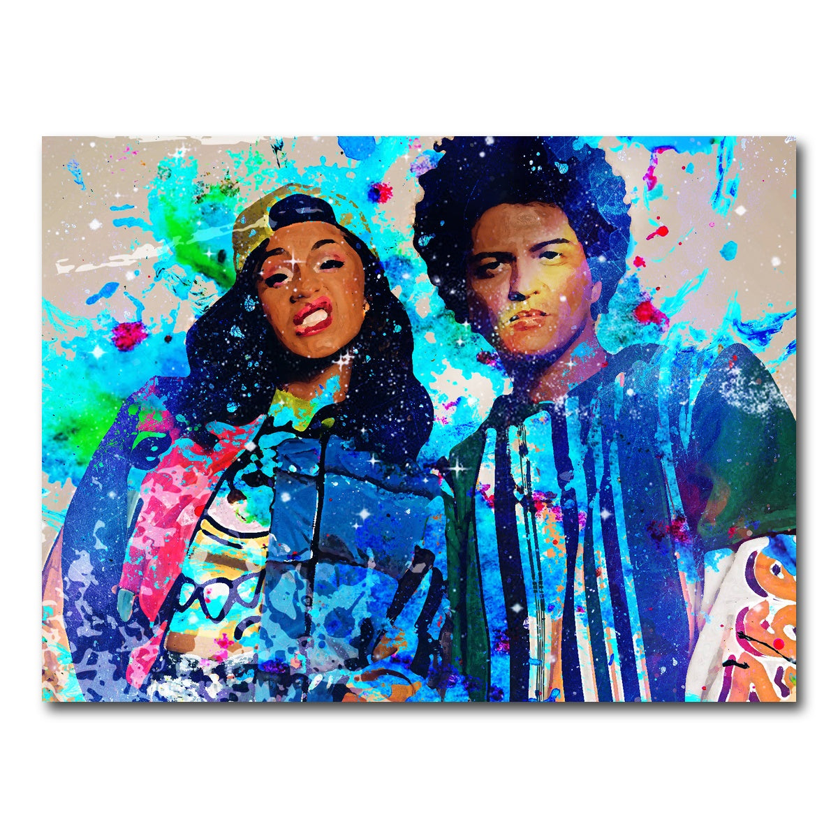 AUTO-MOCKUP WHITE | Bruno Mars & Cardi B | 1 Piece | Gallery Wrap Canvas | group=4x3